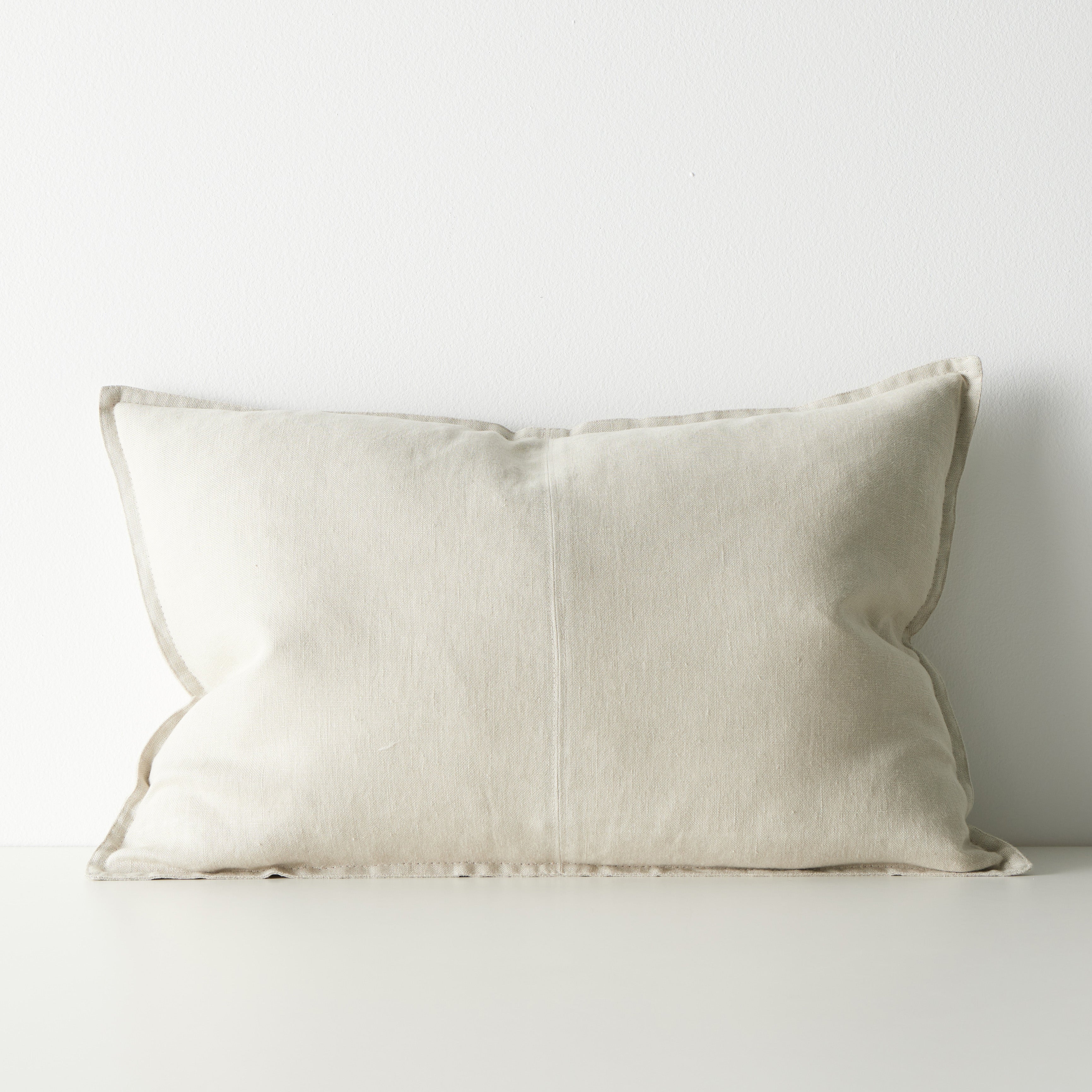 Como Rectangular Linen Cushion 60cm x 40cm-Oatmeal