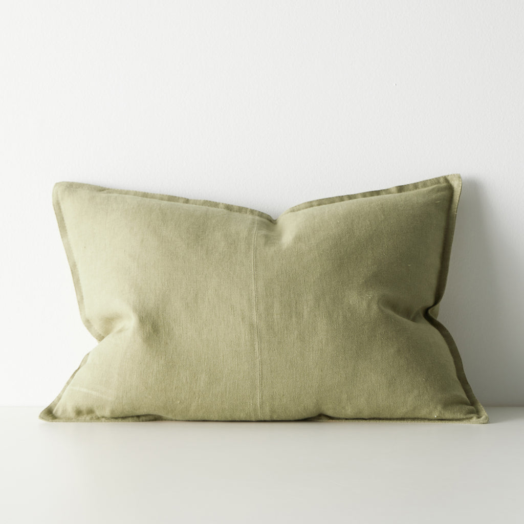 Como Rectangular Linen Cushion 60cm x 40cm-Willow