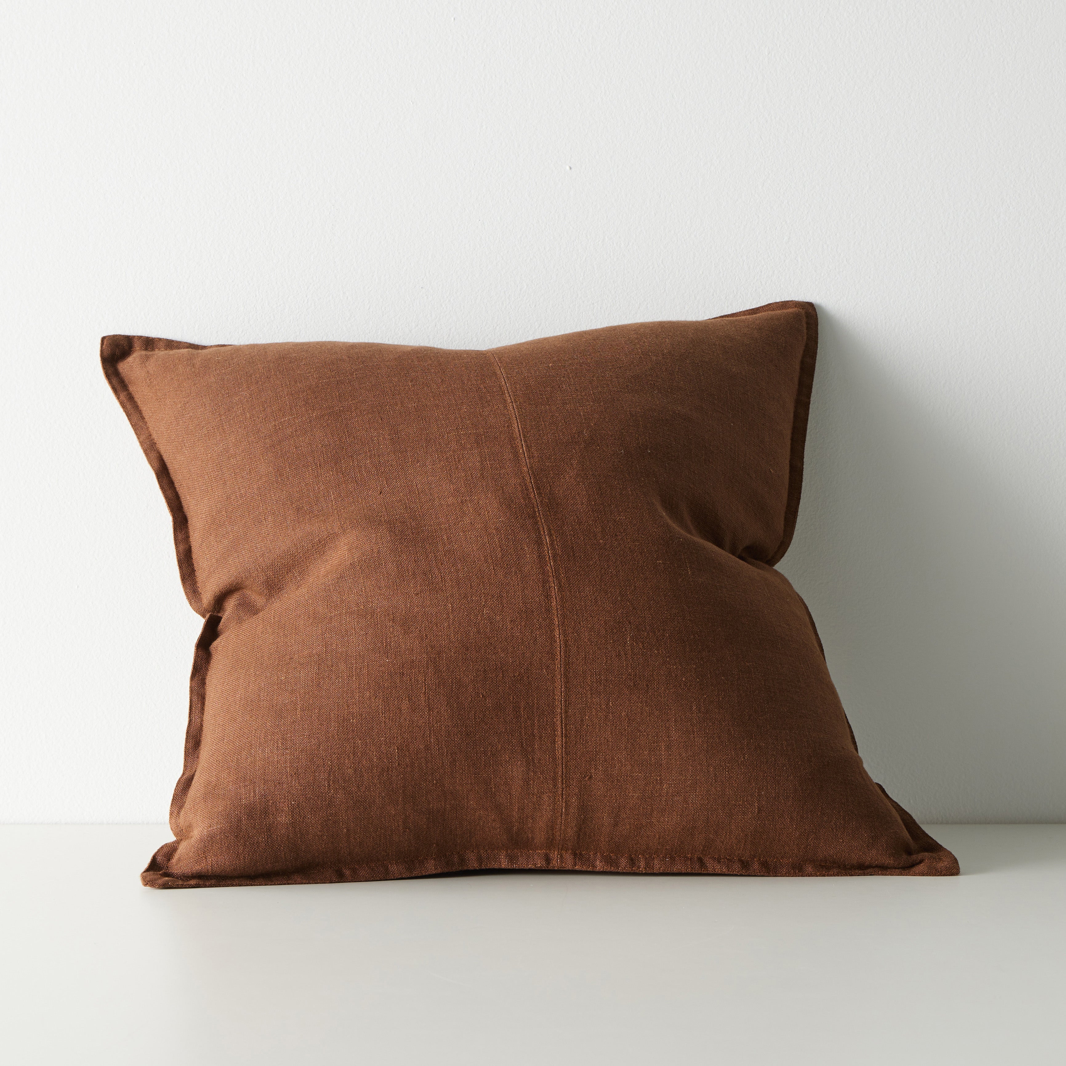 Como Square Linen Cushion 50cm x50cm-Henna