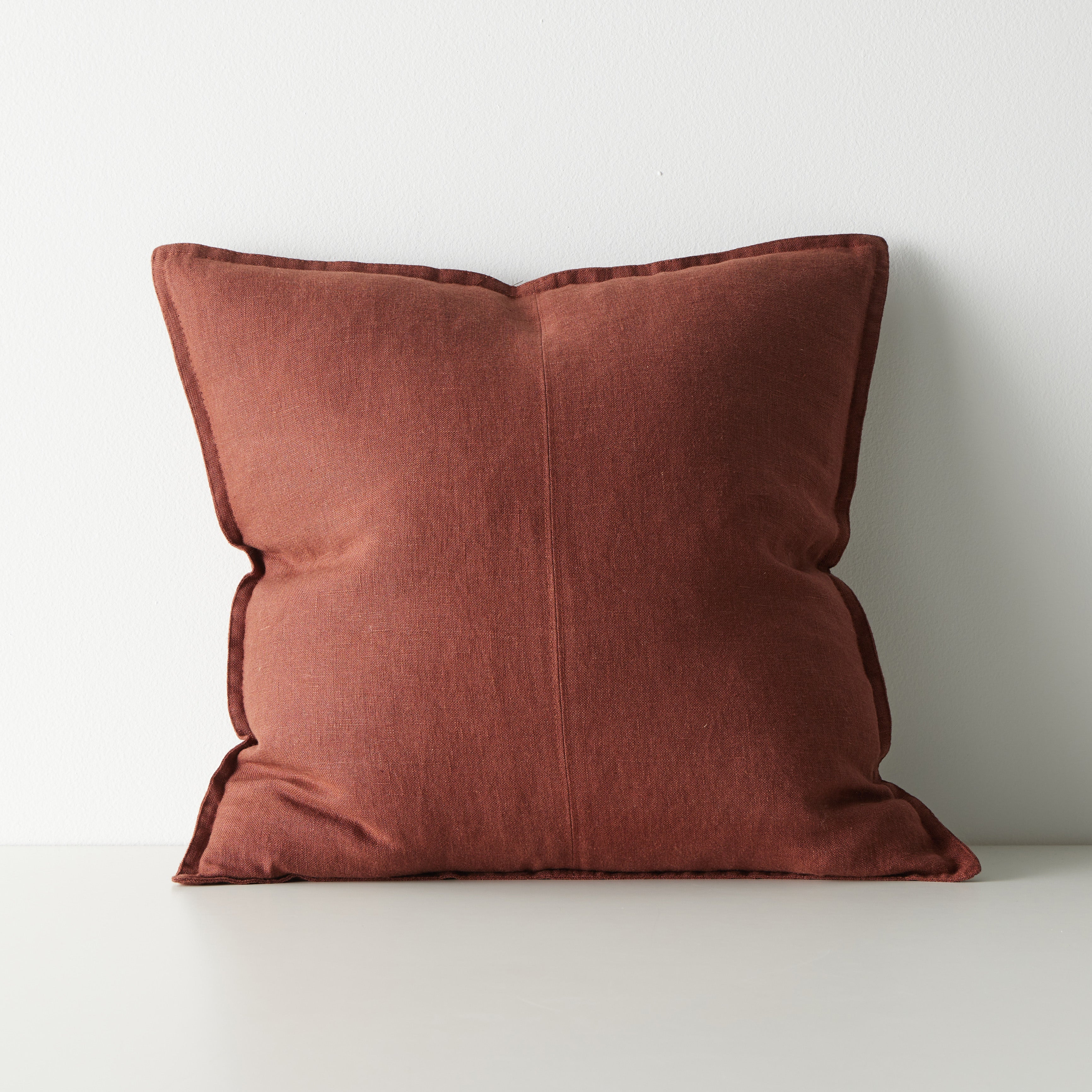 Como Square Linen Cushion 50cm x50cm-Rosewood