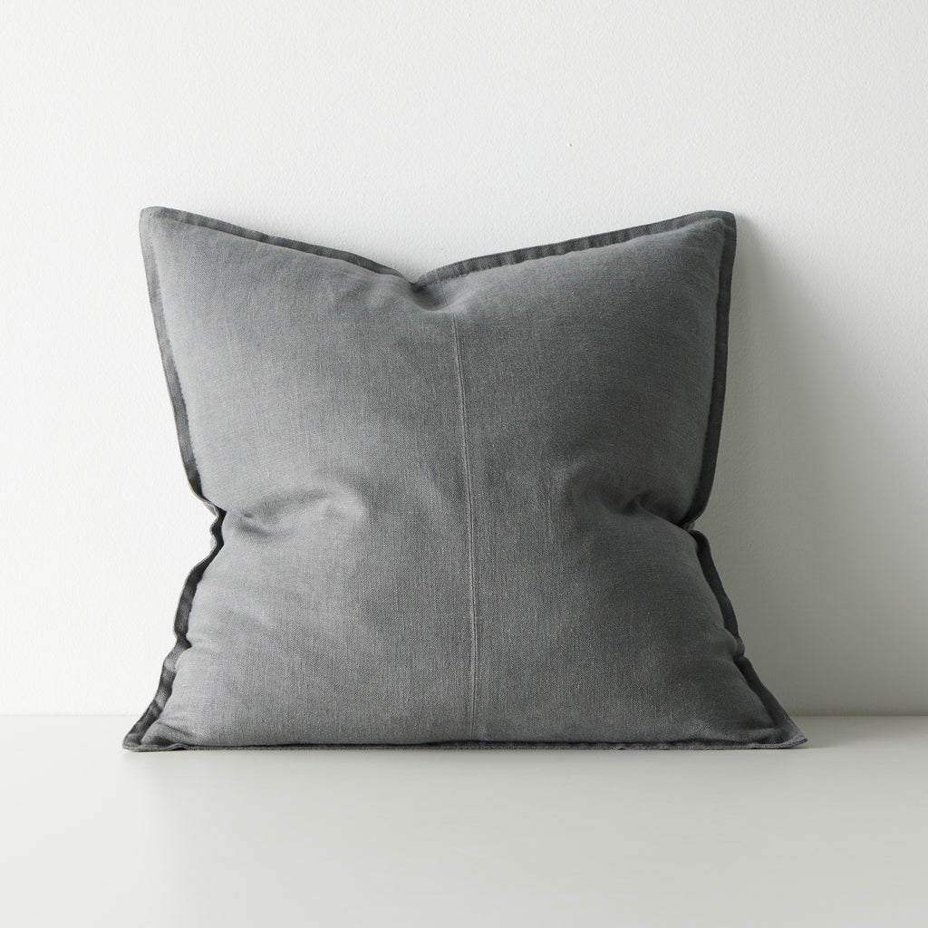 Como Square Linen Cushion 50cm x50cm-Steel