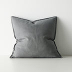 Como Square Linen Cushion 50cm x50cm-Steel
