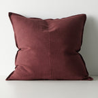 Como European Linen Cushion 60cm x 60cm-Garnet