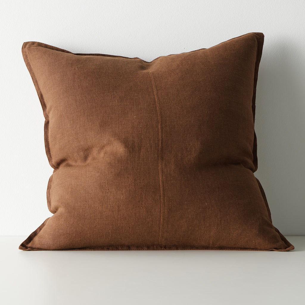 Como European Linen Cushion 60cm x 60cm-Henna