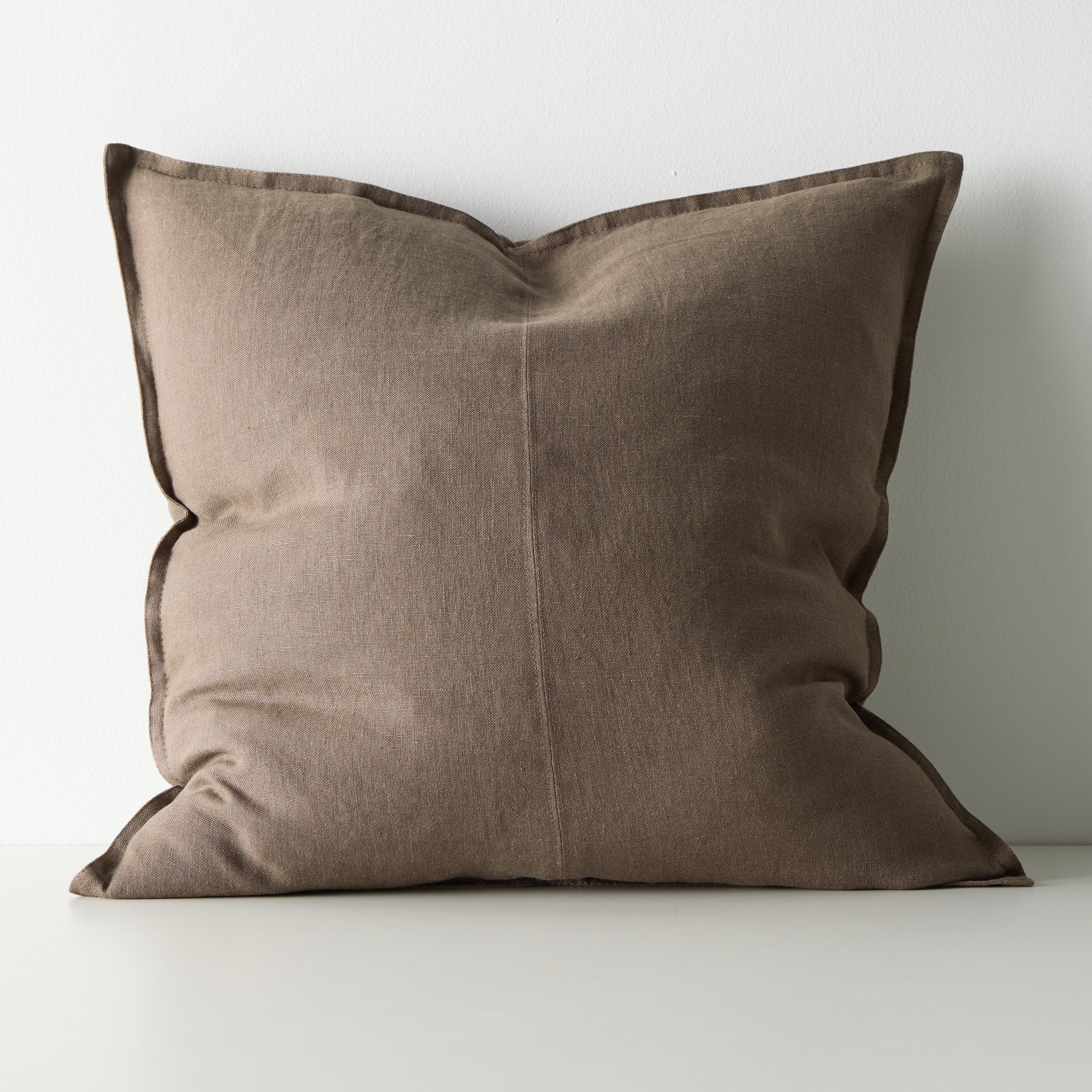 Como European Linen Cushion 60cm x 60cm-Mocha