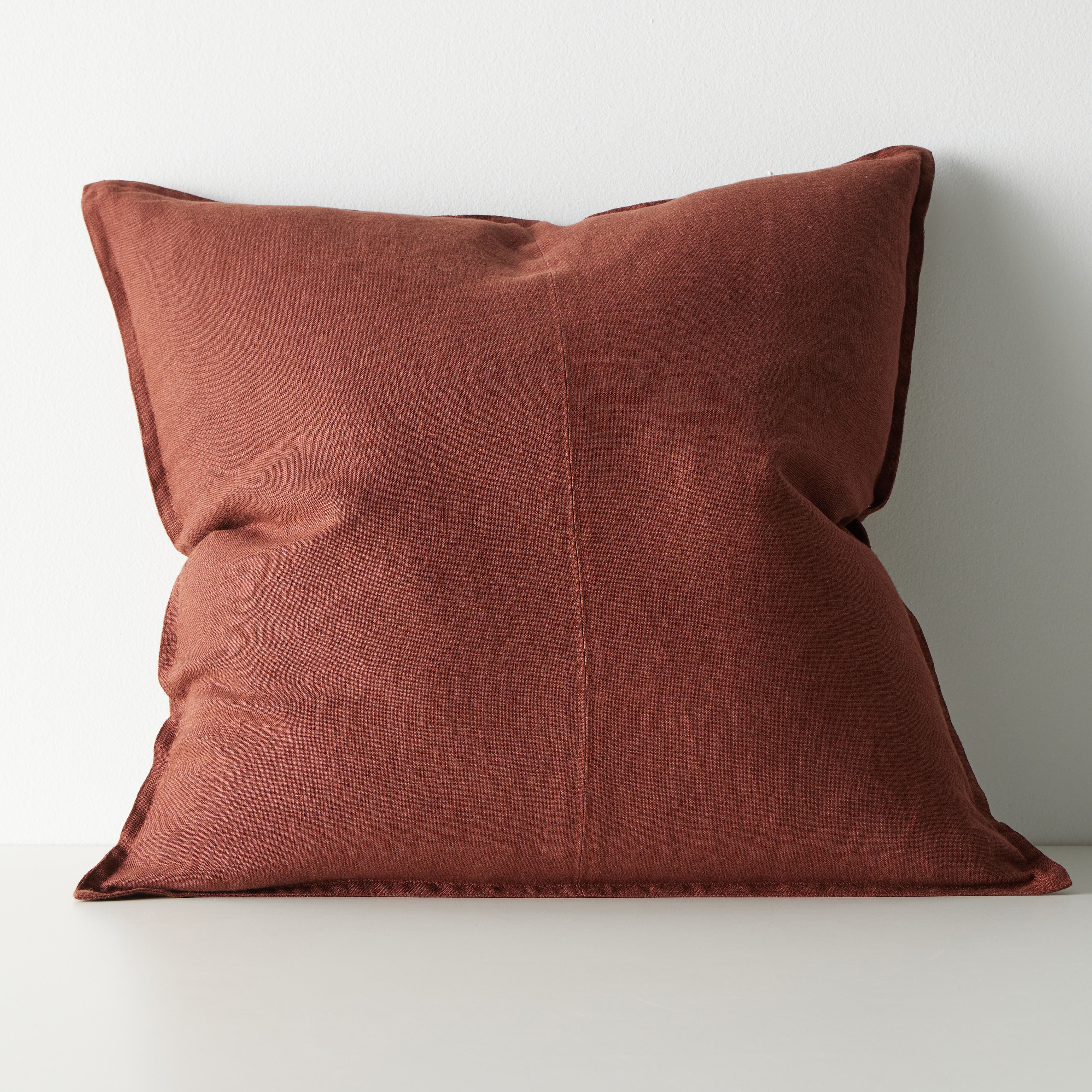 Como European Linen Cushion 60cm x 60cm-Rosewood