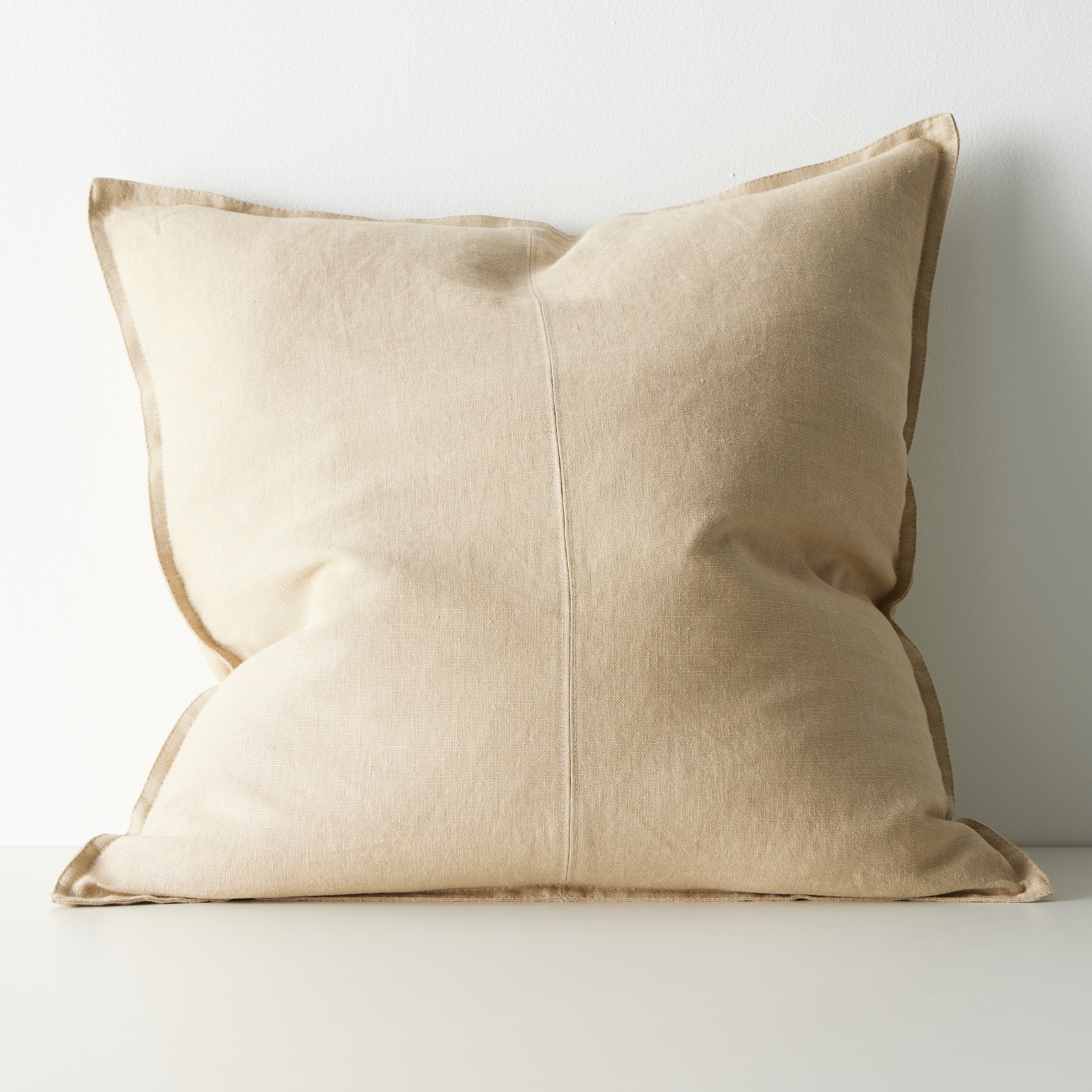 Como European Linen Cushion 60cm x 60cm-Sandstone
