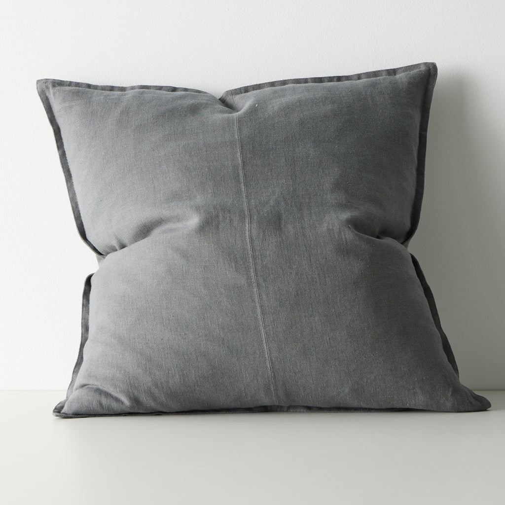 Como European Linen Cushion 60cm x 60cm-Steel