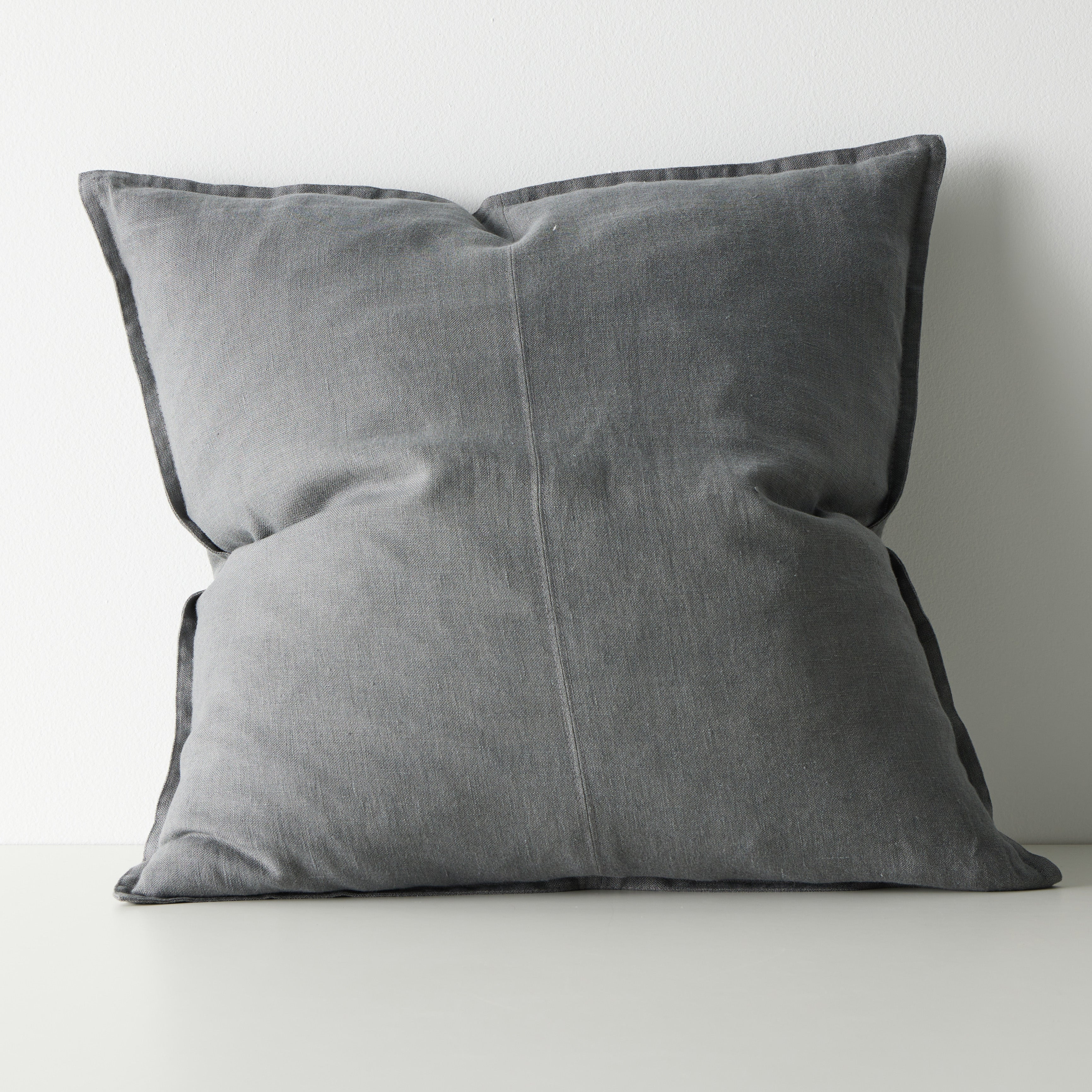 Como European Linen Cushion 60cm x 60cm-Steel