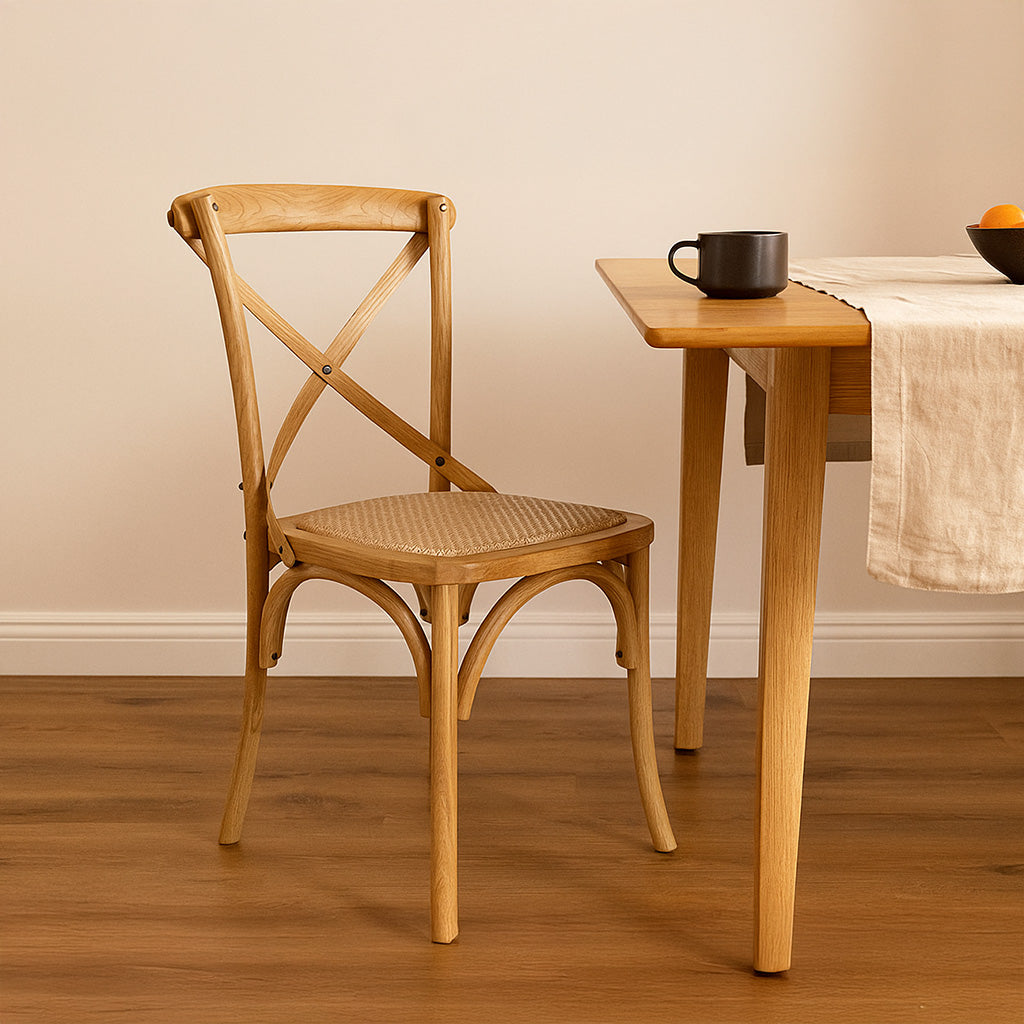 Café Dining Chair-Oak with Rattan Seat