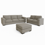Hudson Fabric Sofa Set 3.5 Seater+2 Seater+Ottoman-Cement