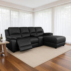 Harlee 3 Seater Fabric Sofa with RHF Chaise and Power Recliner-Jet