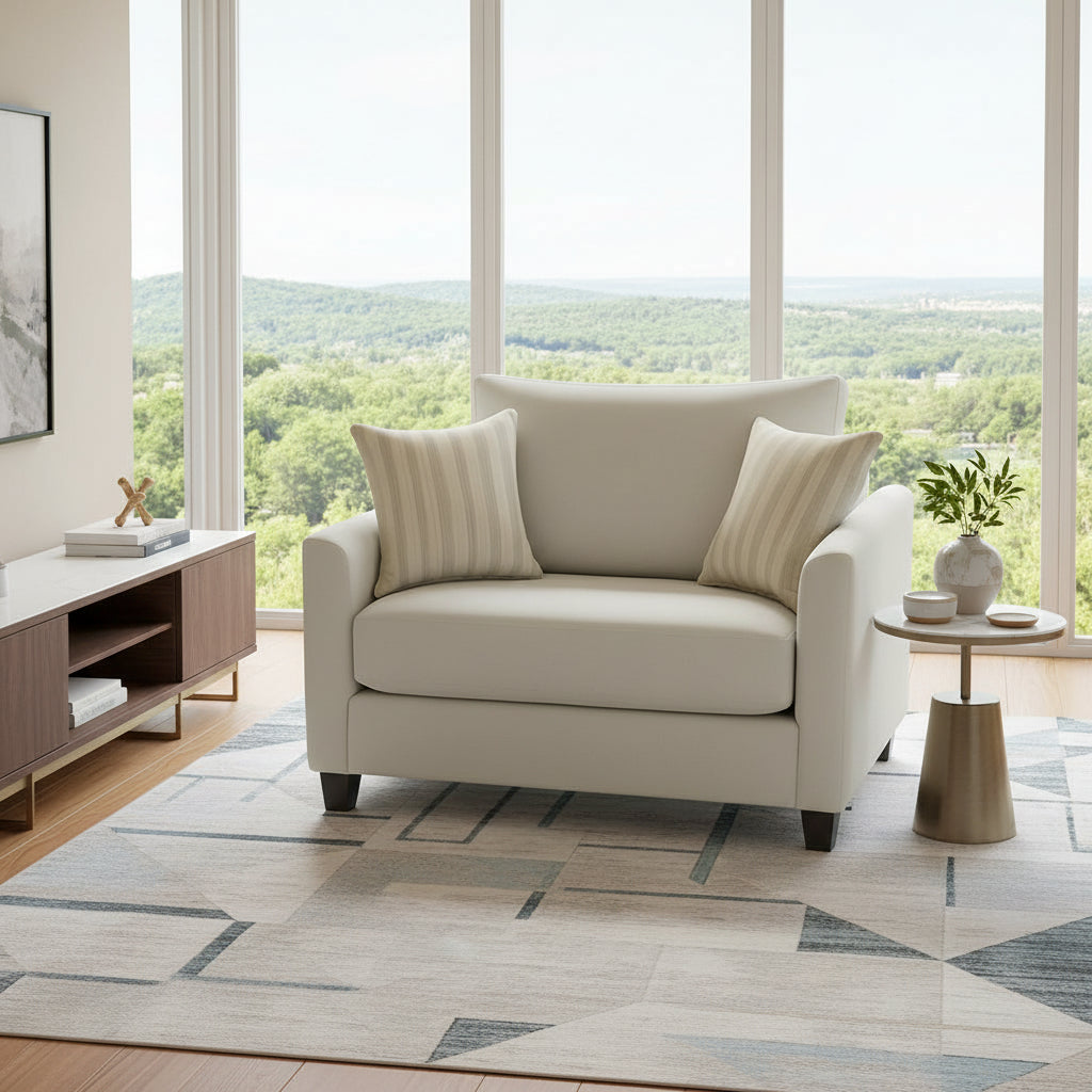 Charlie 1.5 Seater Fabric Sofa-Metal