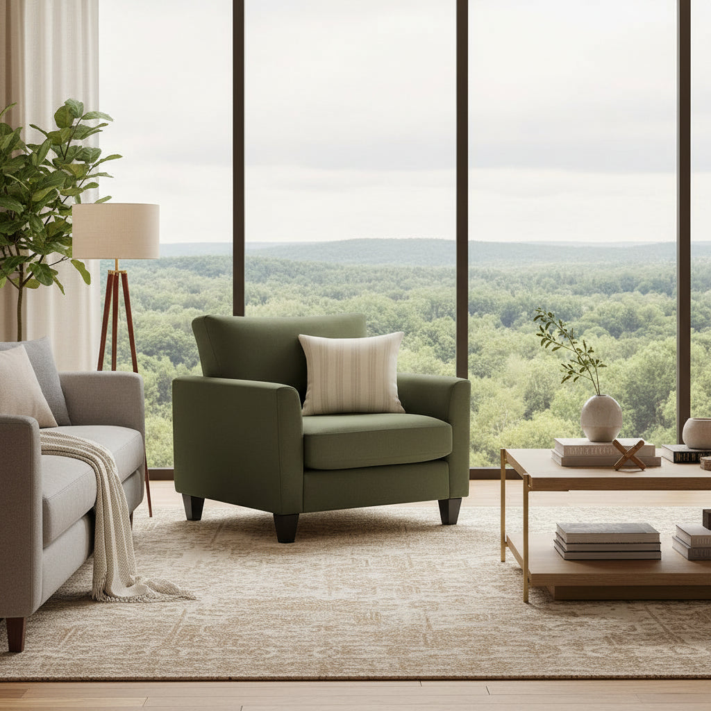 Charlie Armchair Fabric Sofa-Forest