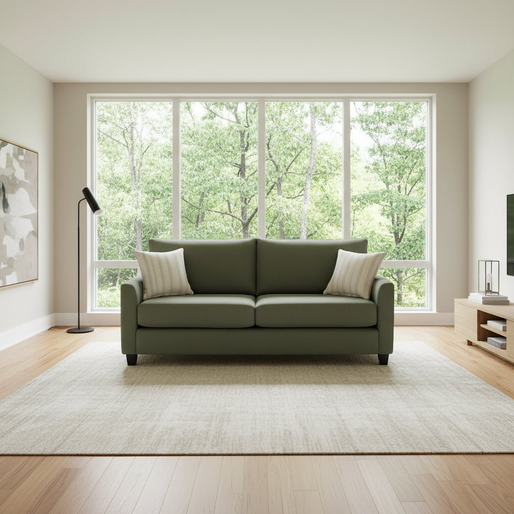 Charlie 2 Seater Fabric Sofa-Forest