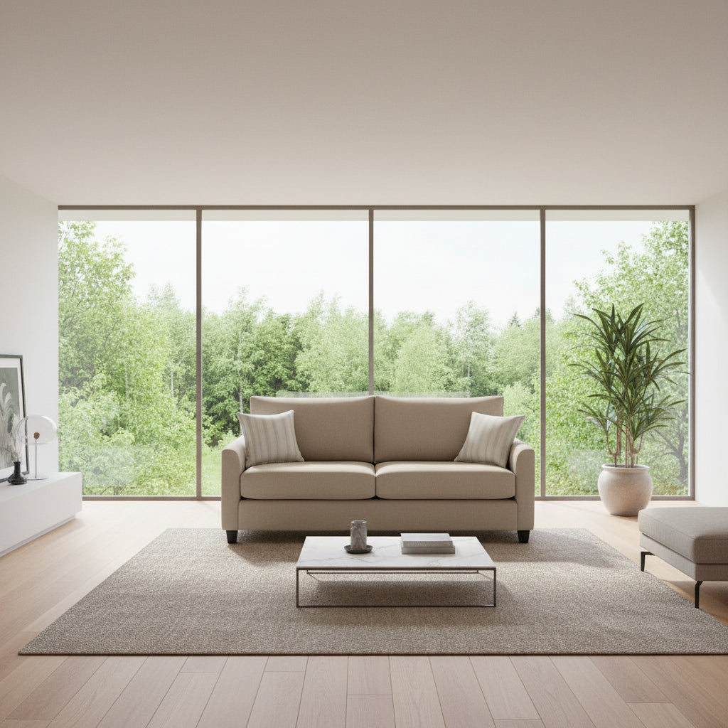 Charlie 2.5 Seater Fabric Sofa-Wheat