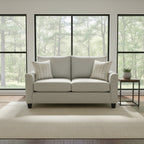 Charlie 2 Seater Fabric Sofa-Metal