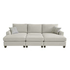 Charlie 3 Seater Fabric Sofa-Metal