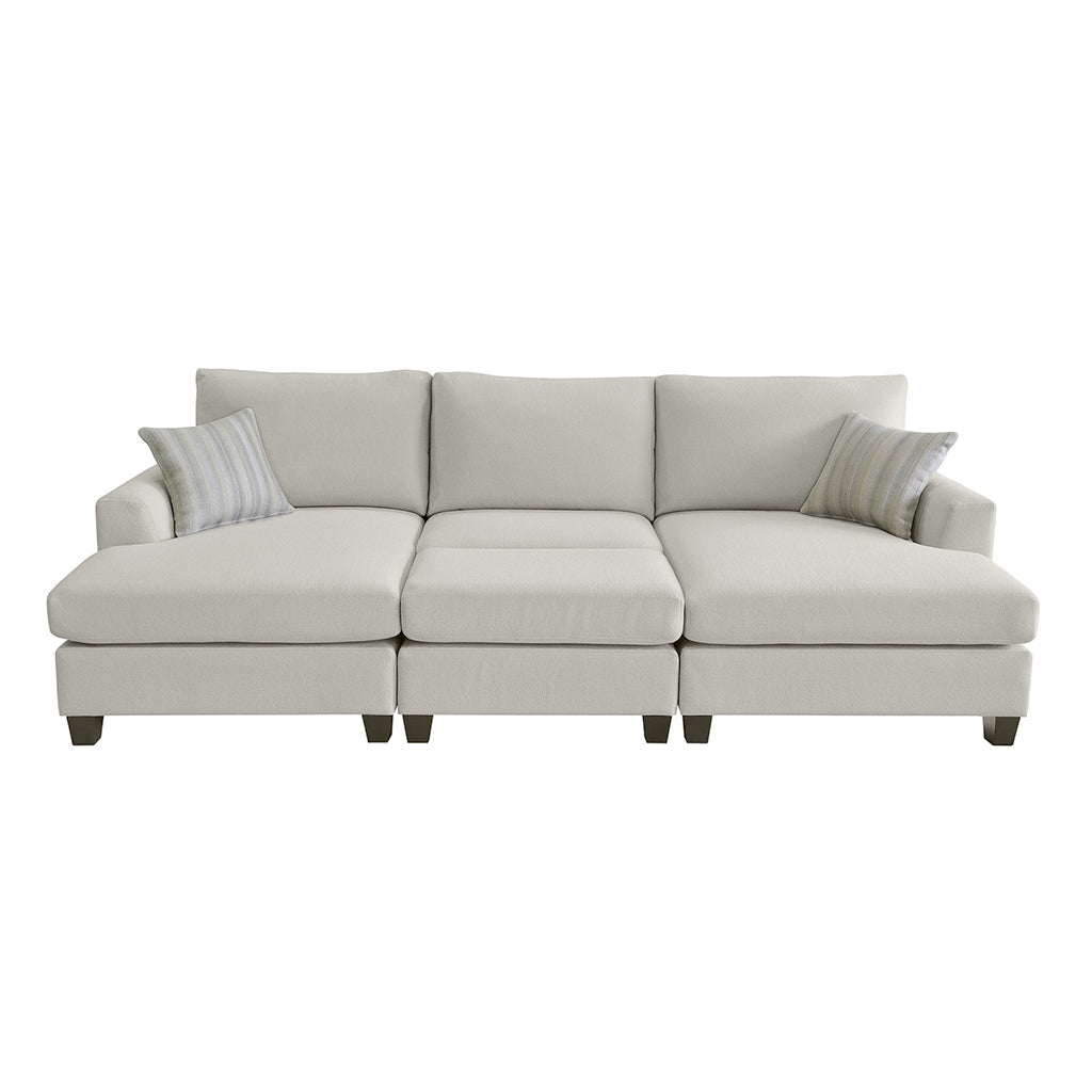 Charlie 3 Seater Fabric Sofa-Metal