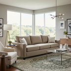 Charlie 3 Seater Fabric Sofa-Wheat