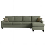 Charlie 4 Seater Chaise Fabric Sofa-Forest