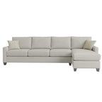 Charlie 4 Seater Chaise Fabric Sofa-Metal