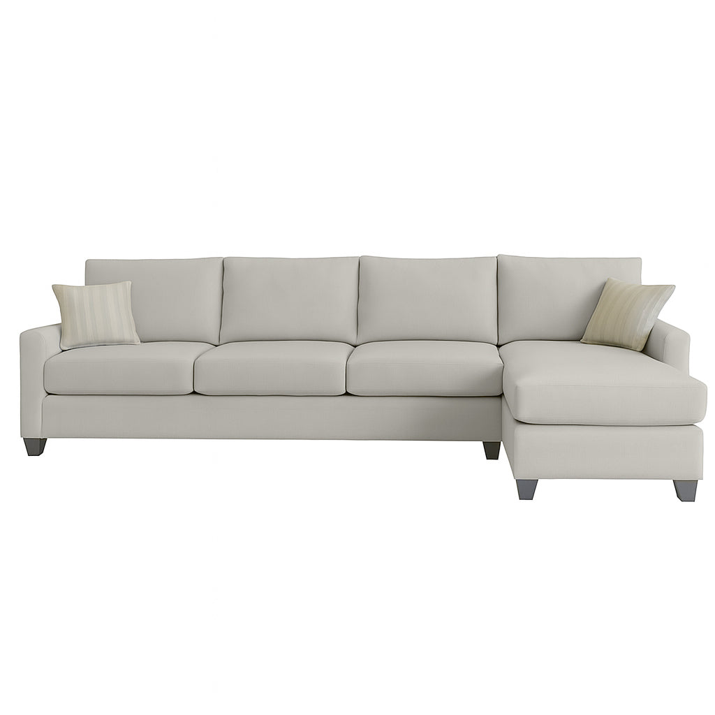 Charlie 4 Seater Chaise Fabric Sofa-Metal