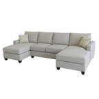 Charlie 4 Seater Double Chaise Fabric Sofa-Tusk