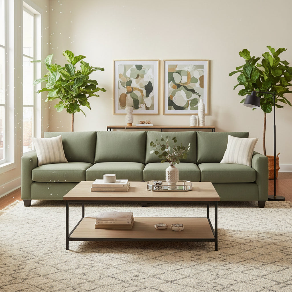 Charlie 4 Seater Fabric Sofa-Forest