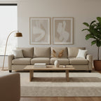 Charlie 4 Seater Fabric Sofa-Wheat