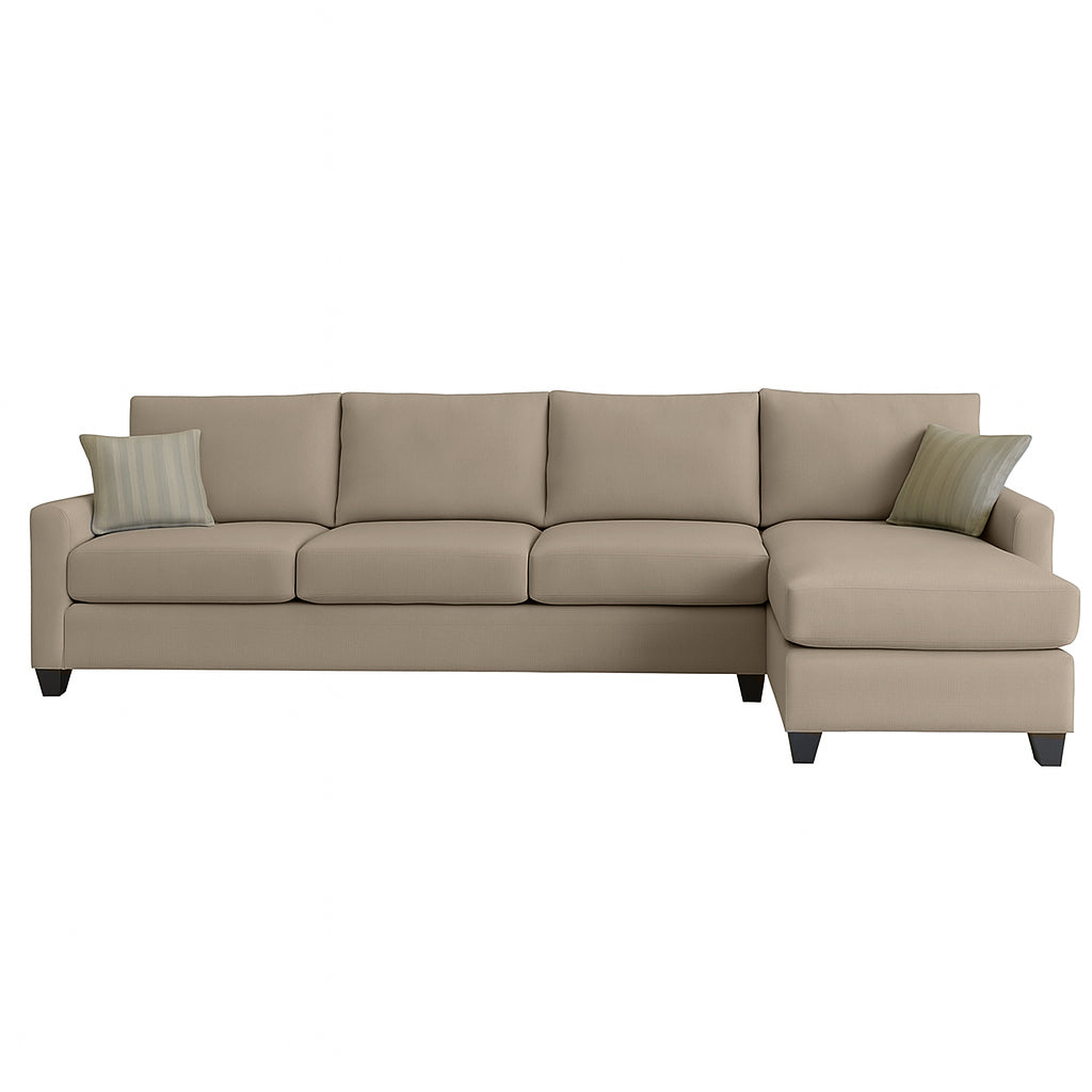 Charlie 4 Seater Chaise Fabric Sofa-Wheat