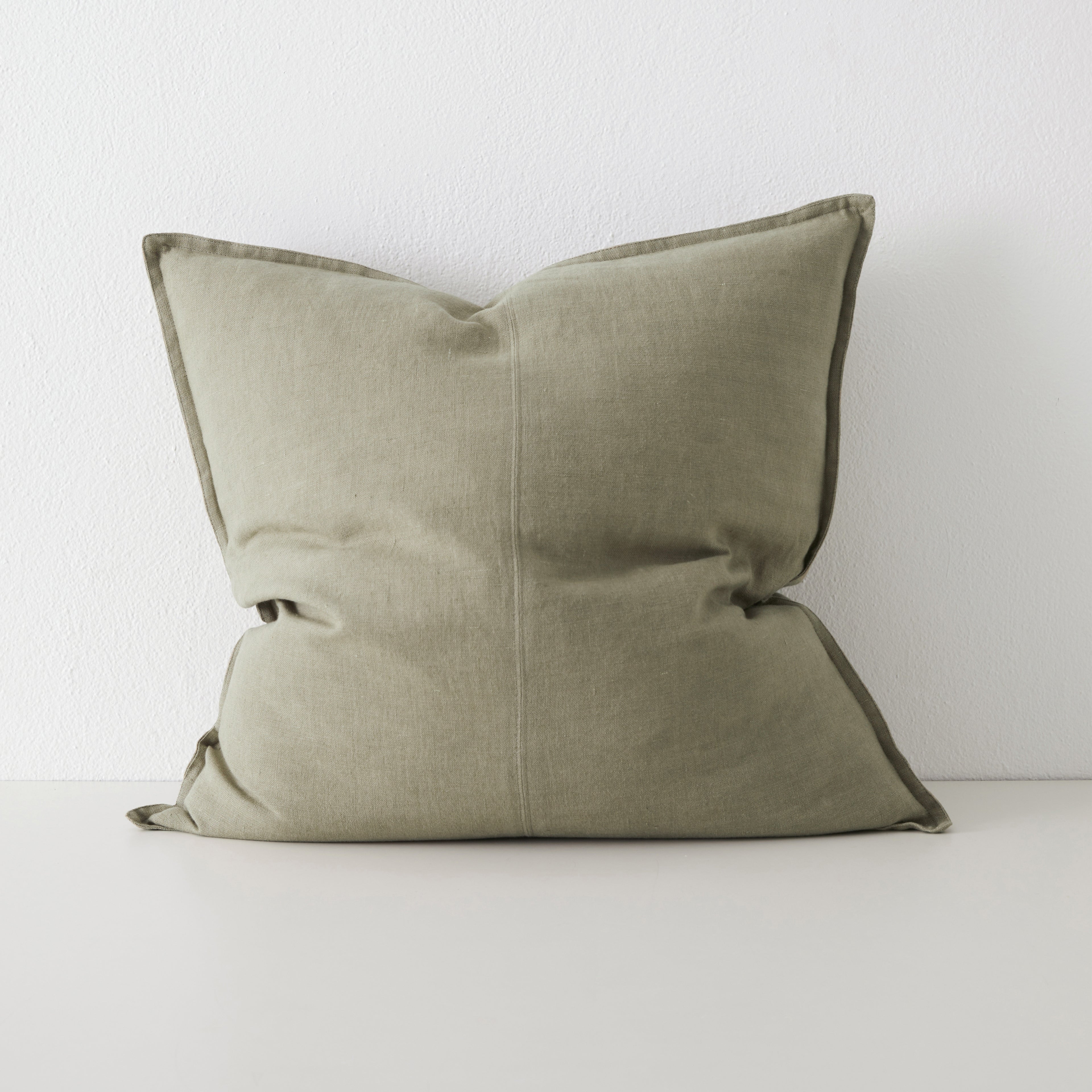 Como European Linen Cushion 60cm x 60cm-Caper