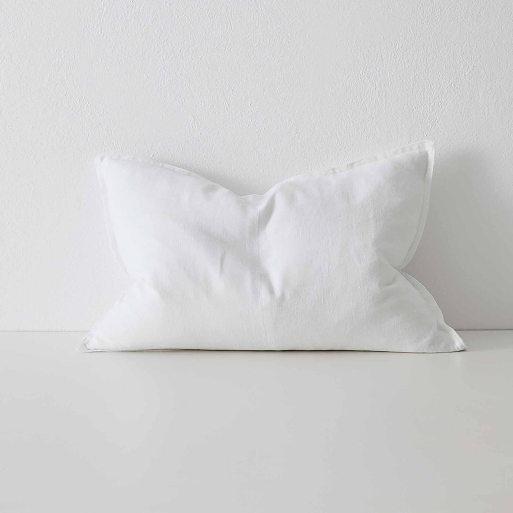 Como Rectangular Linen Cushion 60cm x 40cm-Snow
