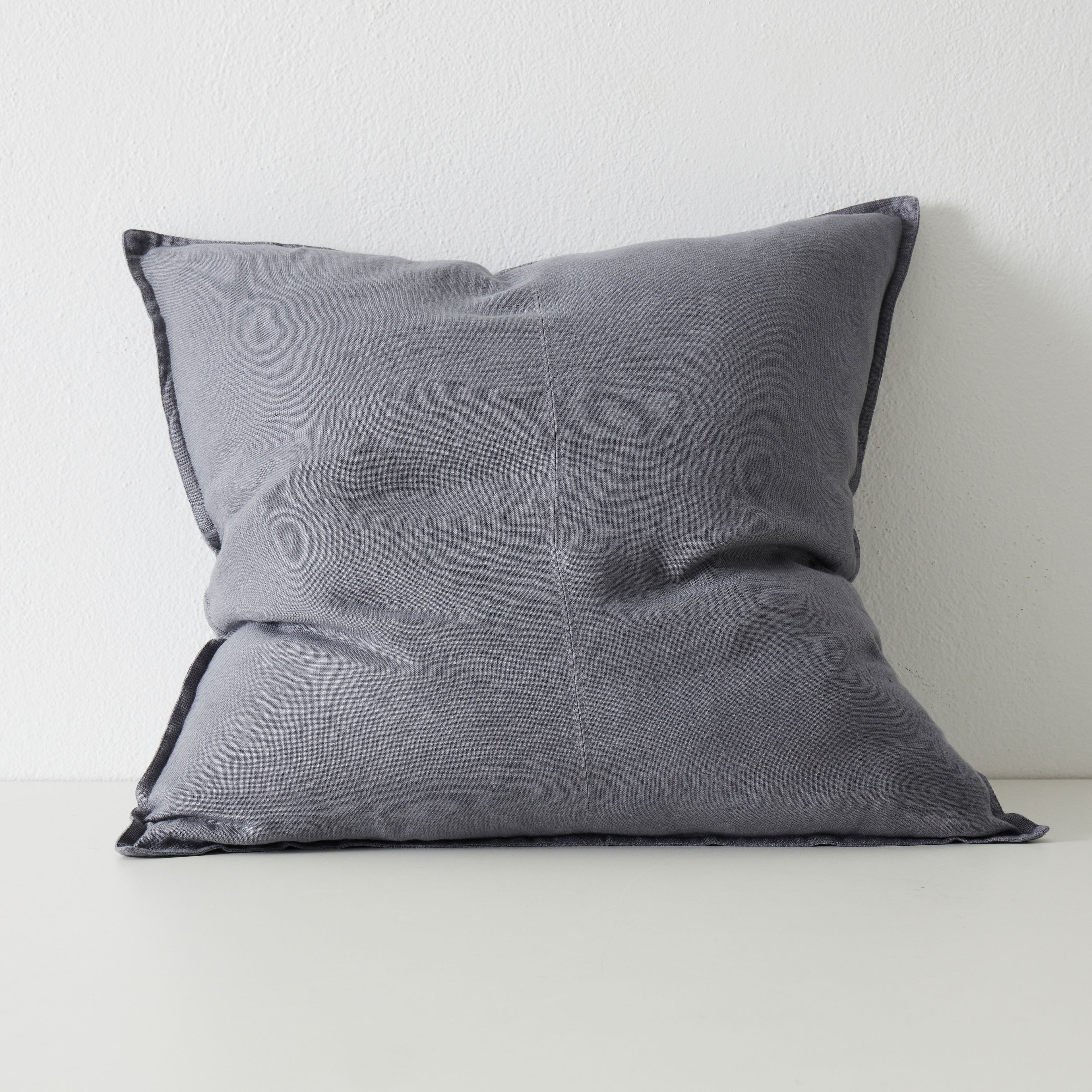 Como European Linen Cushion 60cm x 60cm-Smoke