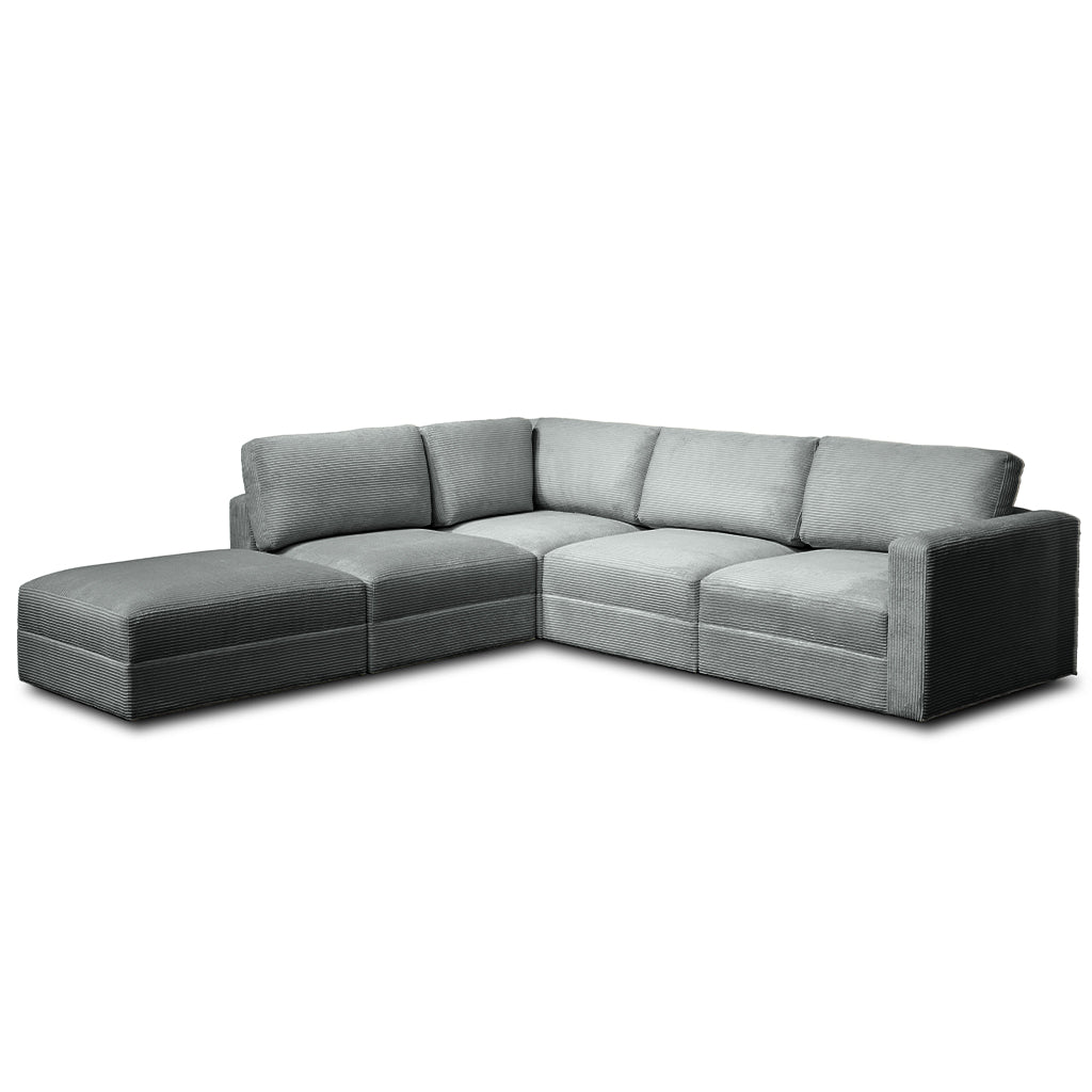 Como 5 Piece Fabric Modular Sofa with Ottoman
