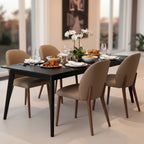 Chole Leather Dining Chair-Cognac