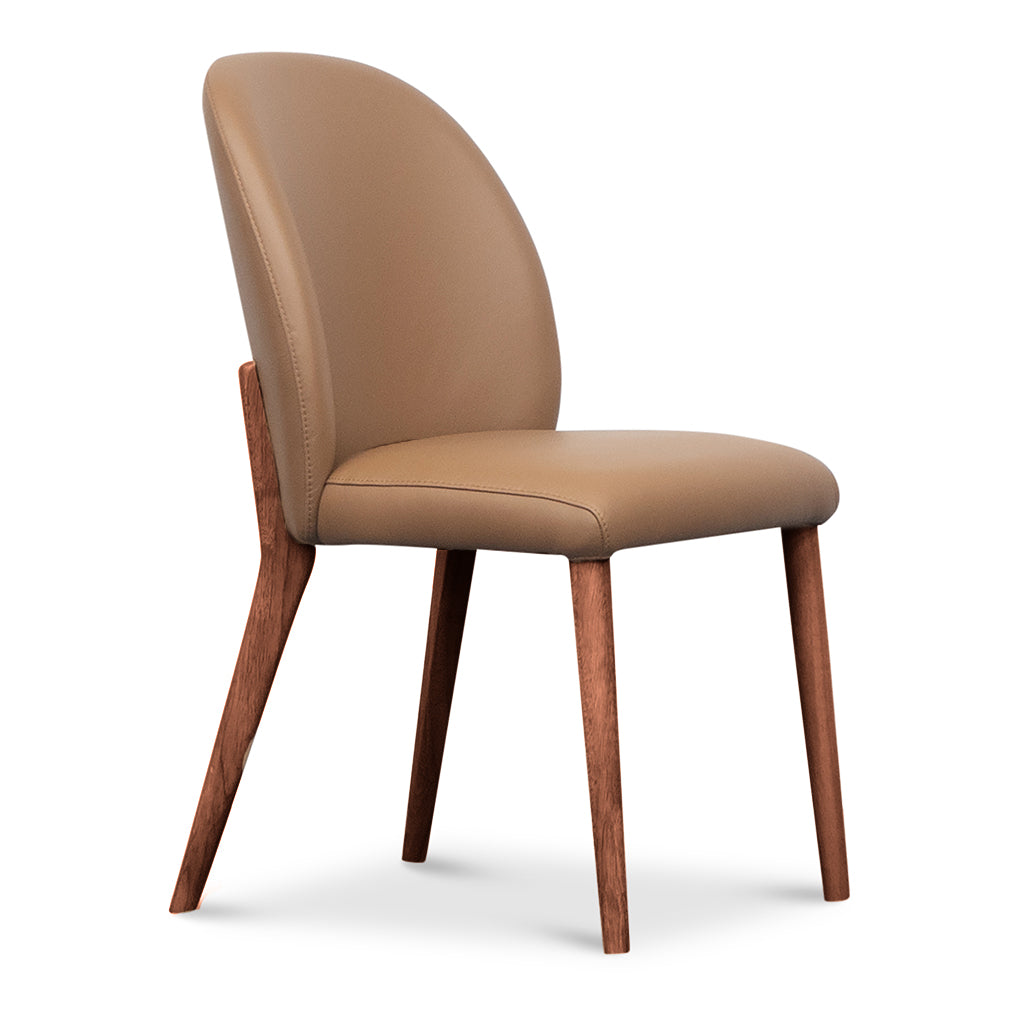 Chole Leather Dining Chair-Cognac