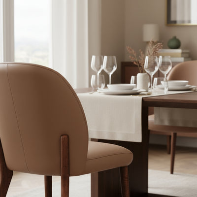 Chole Leather Dining Chair-Cognac hover image