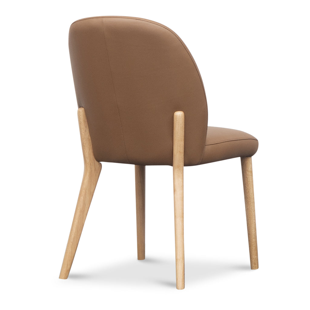 Chole Leather Dining Chair-Cognac