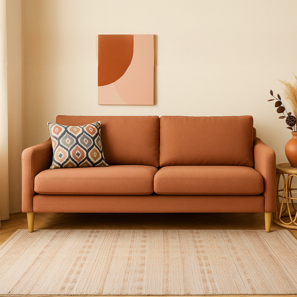 Converse 2.5 Seater Fabric Sofa-Coral