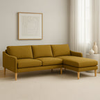 Converse 3 Seater Fabric Sofa with Reversible Chaise-Honey