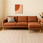 Converse 3 Seater Fabric Sofa with Reversible Chaise-Coral