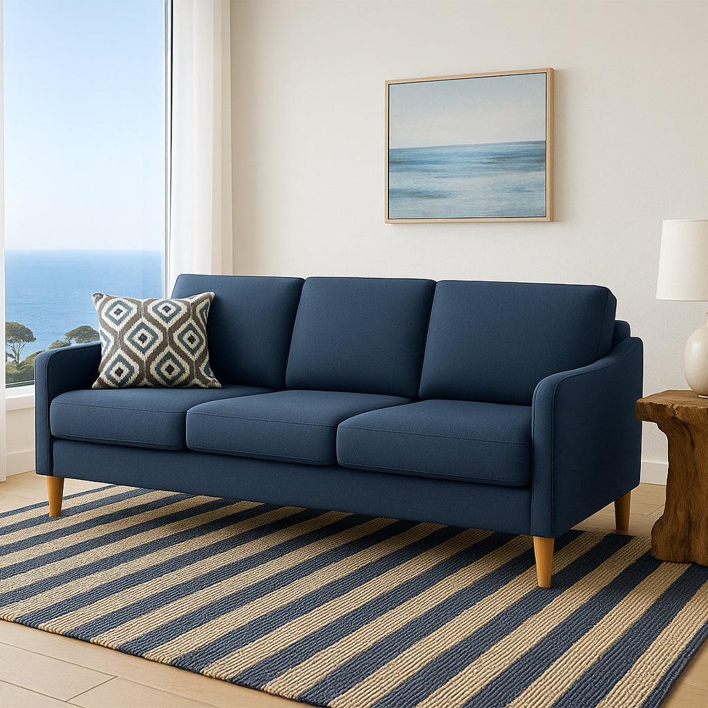 Converse 3 Seater Fabric Sofa with Reversible Chaise-Denim