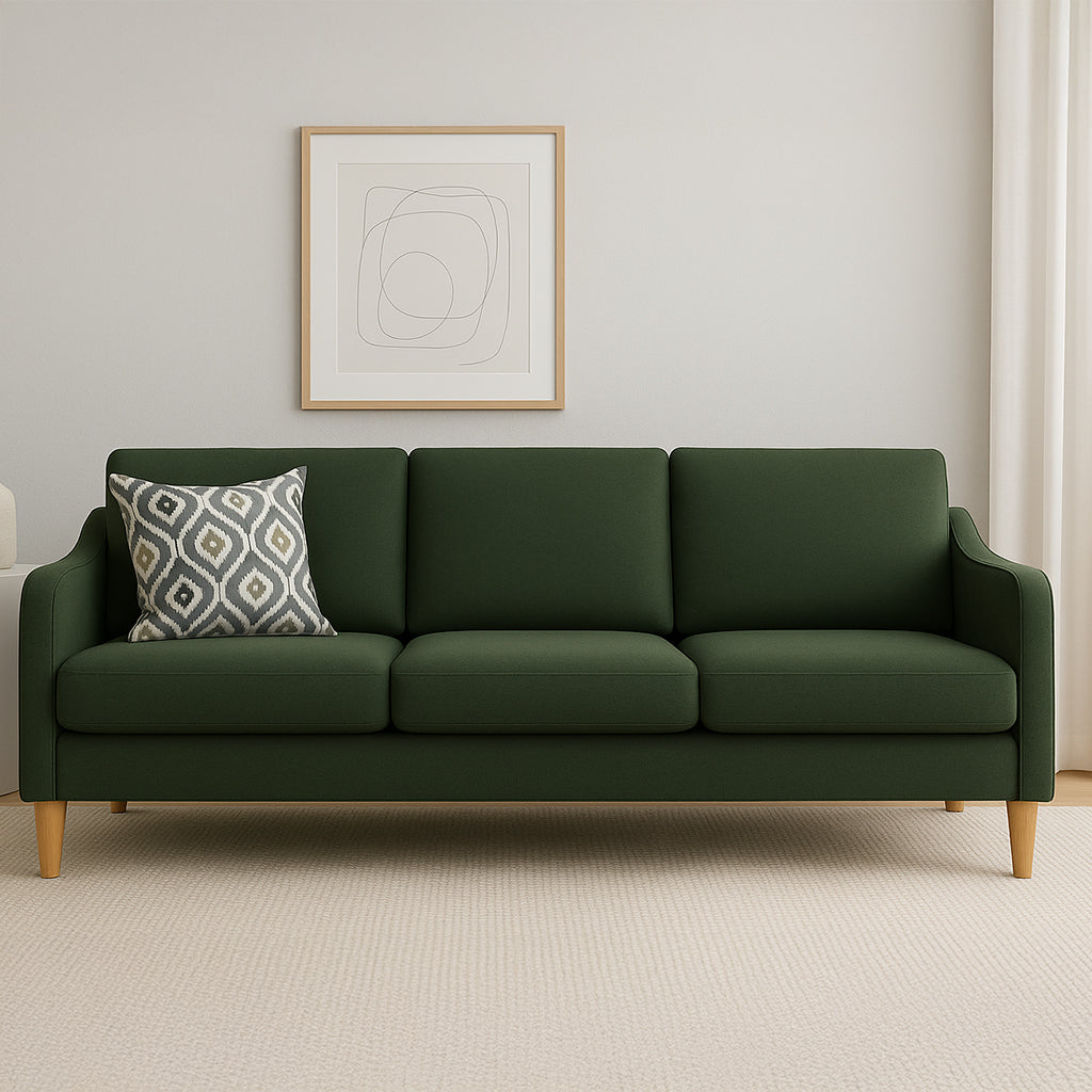 Converse 3 Seater Fabric Sofa-Forest