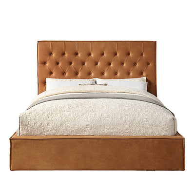 Crest King Bed with Gaslift Base-Cognac