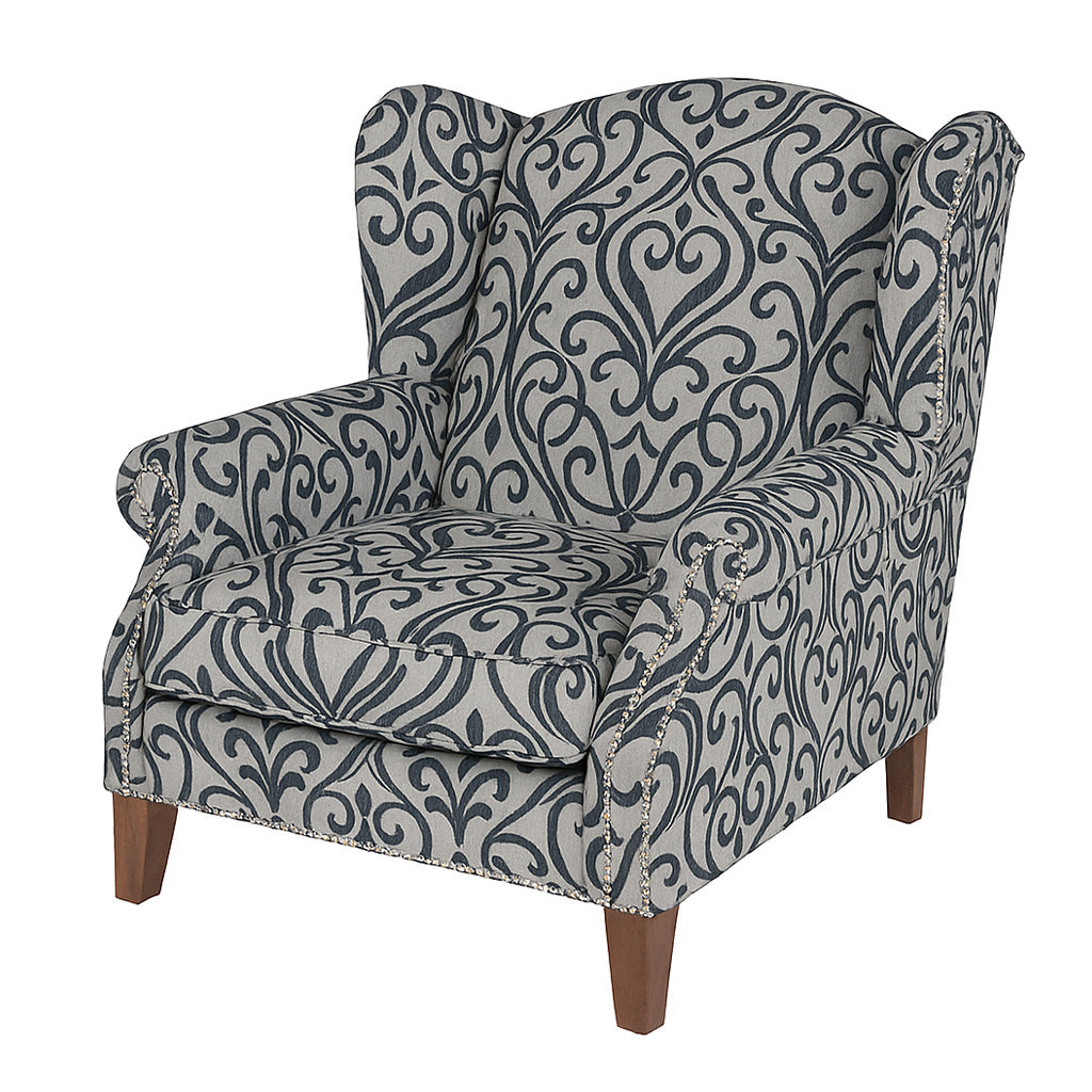 Cubic Accent Wing Chair-Onyx