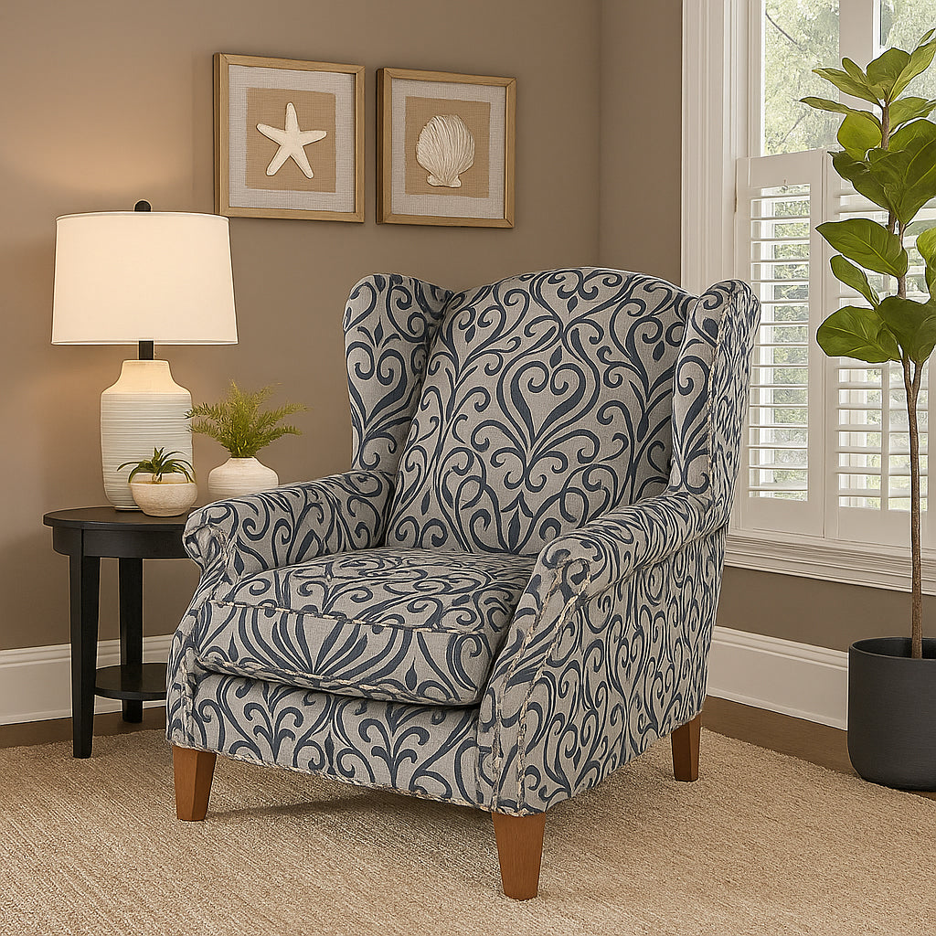 Cubic Accent Wing Chair-Onyx