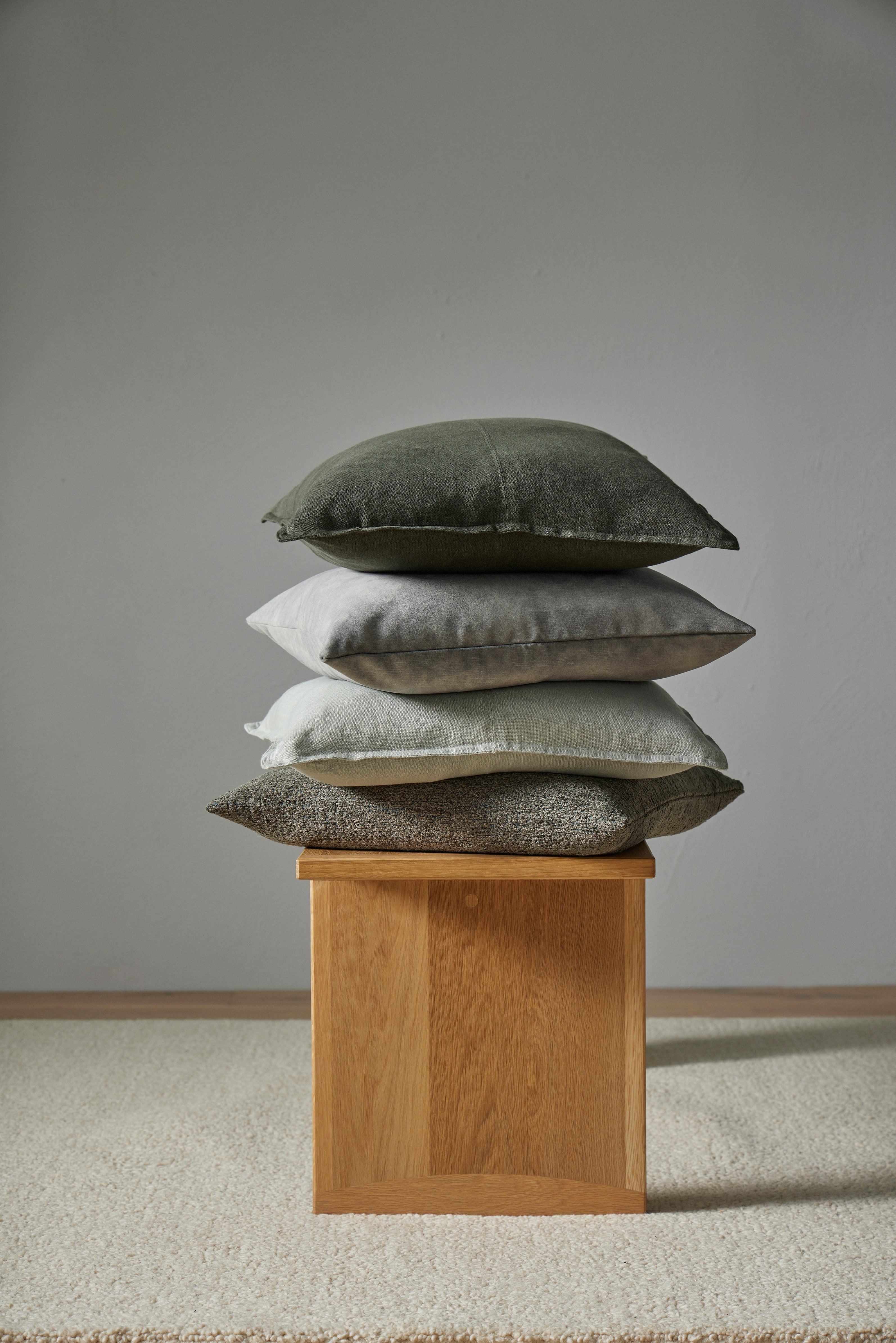 Como European Linen Cushion 60cm x 60cm-Khaki