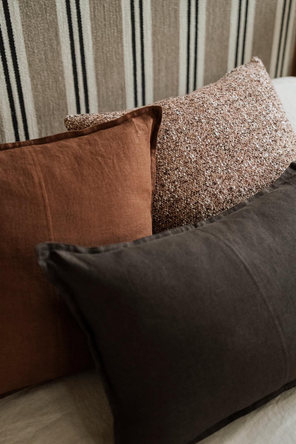 Como Rectangular Linen Cushion 60cm x 40cm-Shadow