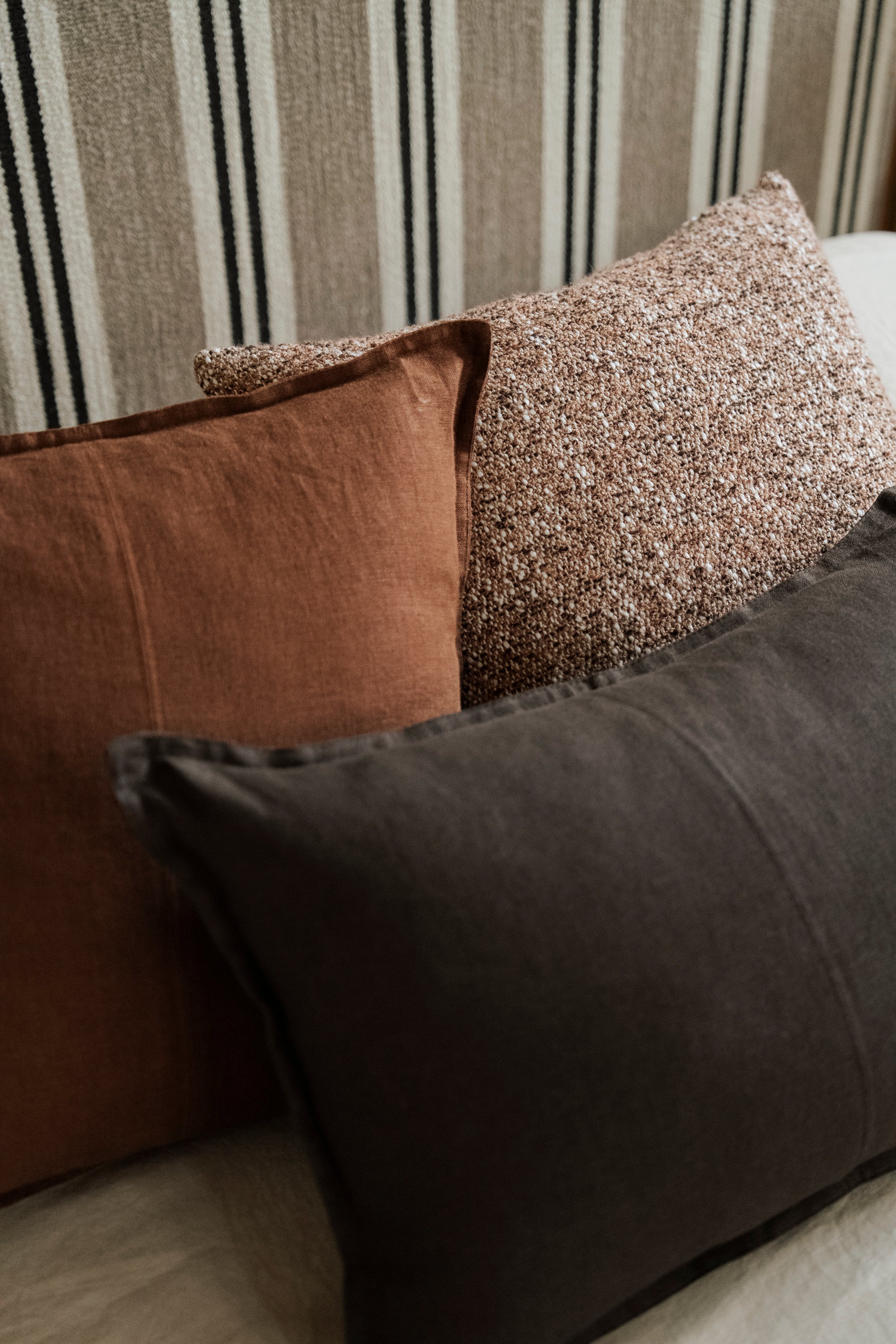 Como Square Linen Cushion 50cm x50cm-Henna